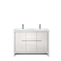 Lafarre 48 in W x 20 in D White Double Bath Vanity