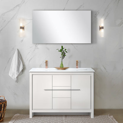 Lafarre 48 in W x 20 in D White Double Bath Vanity