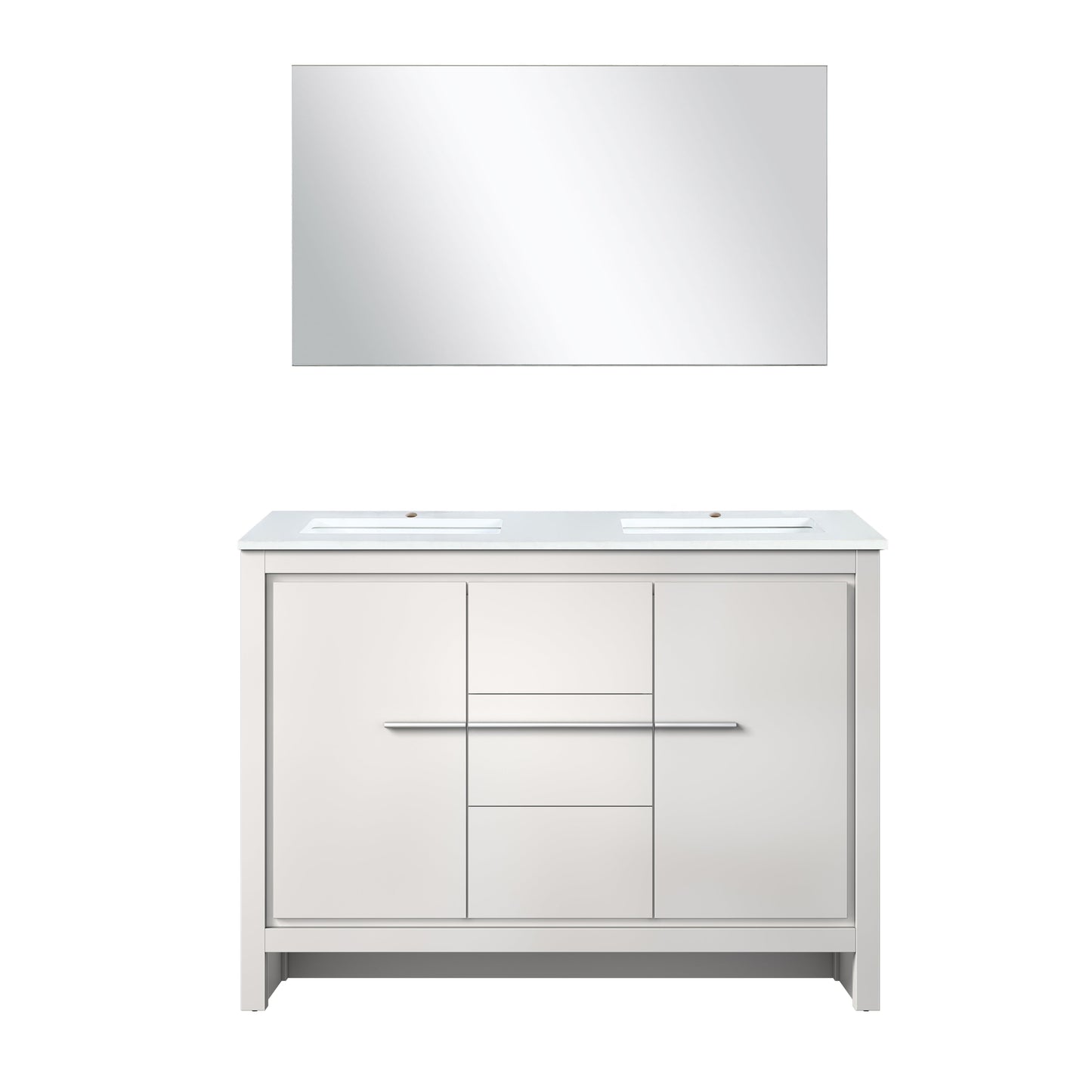 Lafarre 48 in W x 20 in D White Double Bath Vanity