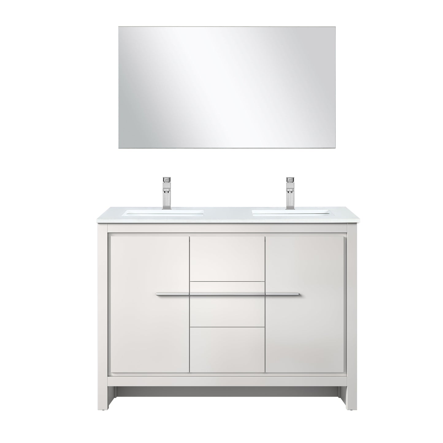 Lafarre 48 in W x 20 in D White Double Bath Vanity