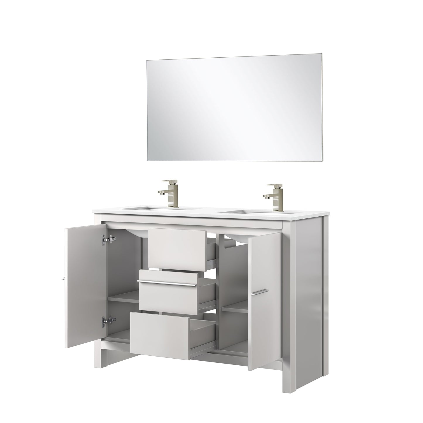 Lafarre 48 in W x 20 in D White Double Bath Vanity