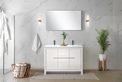 Lafarre 48 in W x 20 in D White Double Bath Vanity