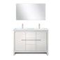 Lafarre 48 in W x 20 in D White Double Bath Vanity