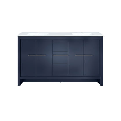 Lafarre 60 in W x 20 in D Navy Blue Double Bath Vanity