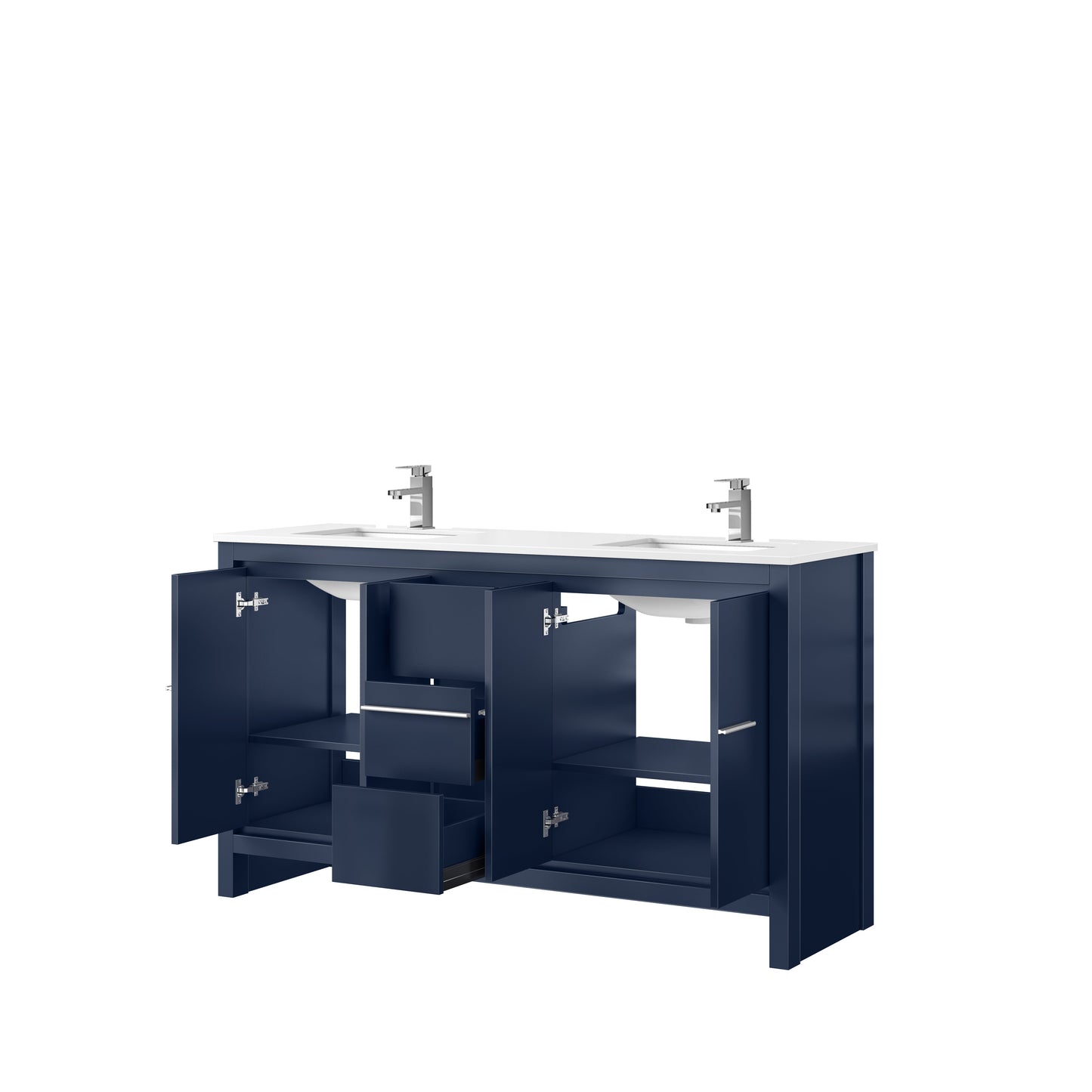 Lafarre 60 in W x 20 in D Navy Blue Double Bath Vanity