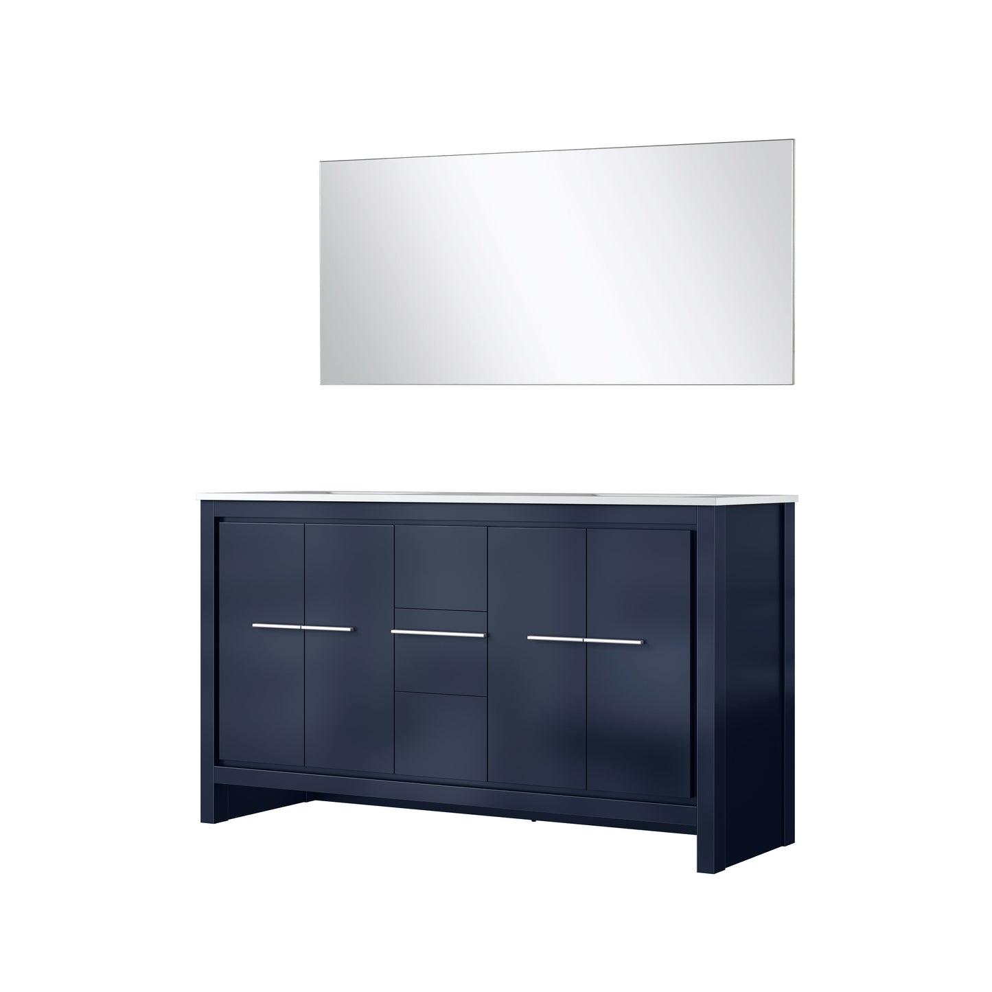 Lafarre 60 in W x 20 in D Navy Blue Double Bath Vanity
