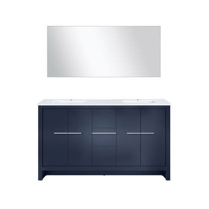 Lafarre 60 in W x 20 in D Navy Blue Double Bath Vanity
