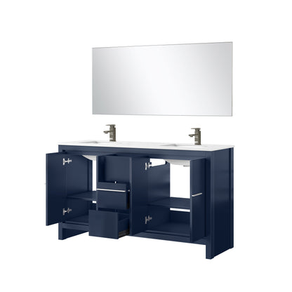 Lafarre 60 in W x 20 in D Navy Blue Double Bath Vanity
