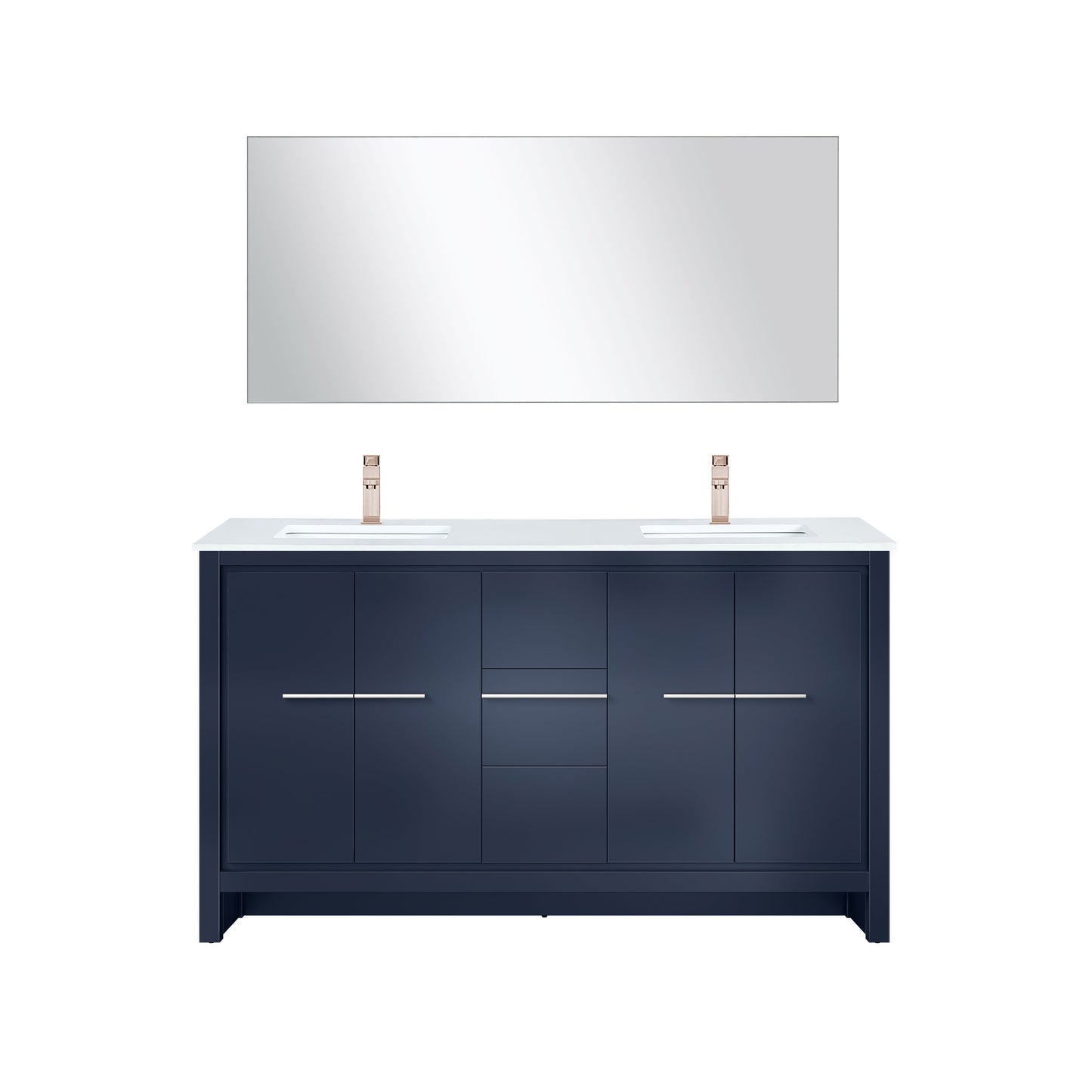 Lafarre 60 in W x 20 in D Navy Blue Double Bath Vanity