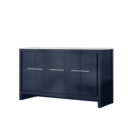 Lafarre 60 in W x 20 in D Navy Blue Double Bath Vanity