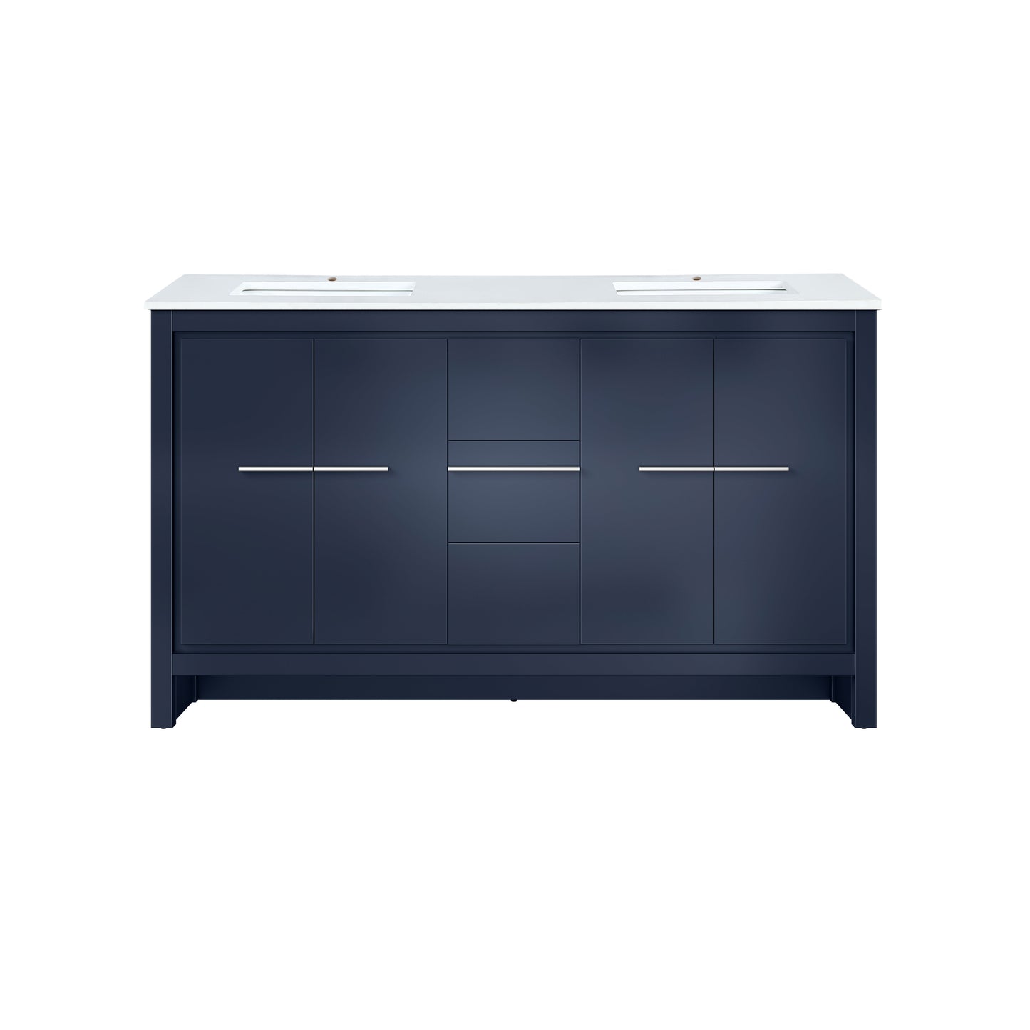 Lafarre 60 in W x 20 in D Navy Blue Double Bath Vanity