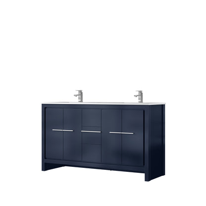 Lafarre 60 in W x 20 in D Navy Blue Double Bath Vanity