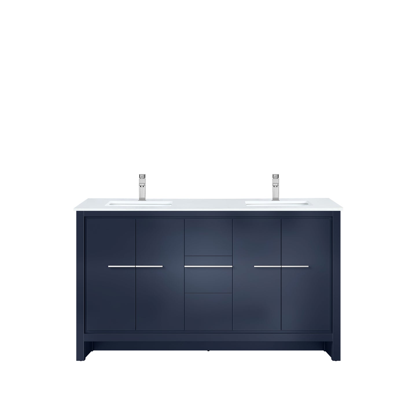 Lafarre 60 in W x 20 in D Navy Blue Double Bath Vanity