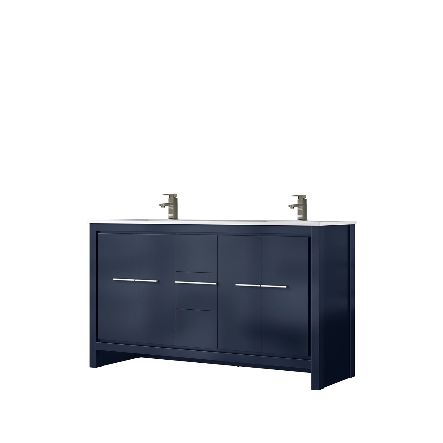 Lafarre 60 in W x 20 in D Navy Blue Double Bath Vanity