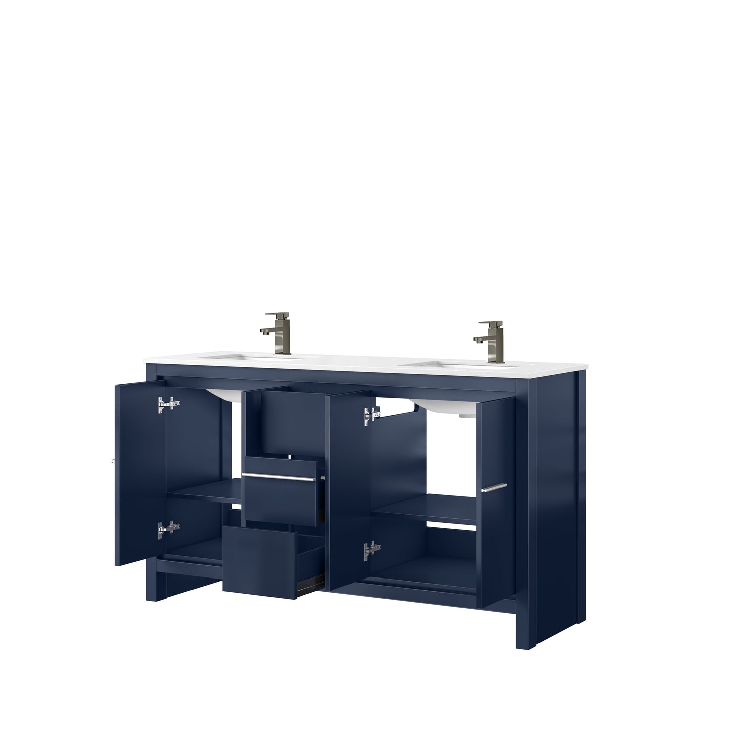 Lafarre 60 in W x 20 in D Navy Blue Double Bath Vanity