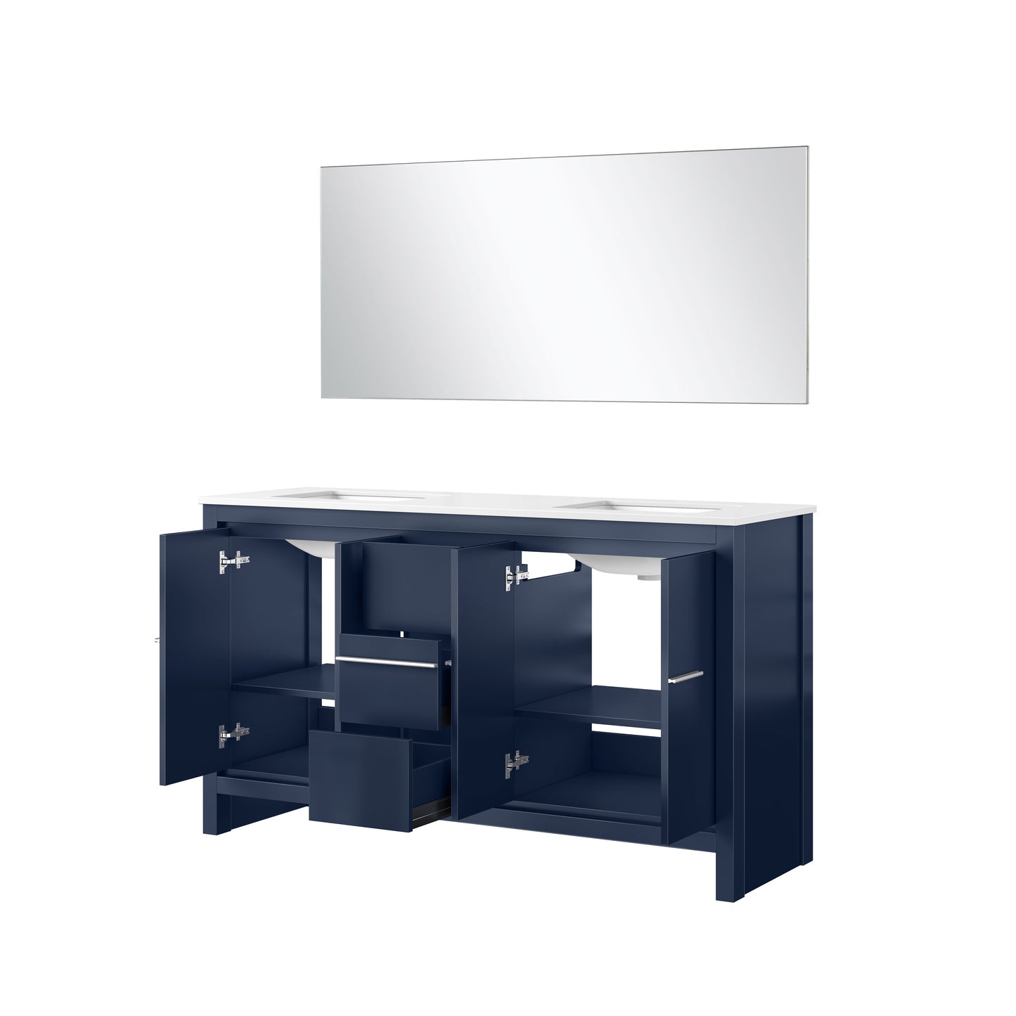 Lafarre 60 in W x 20 in D Navy Blue Double Bath Vanity