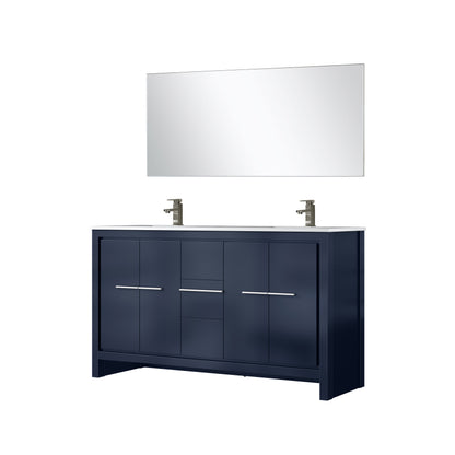 Lafarre 60 in W x 20 in D Navy Blue Double Bath Vanity