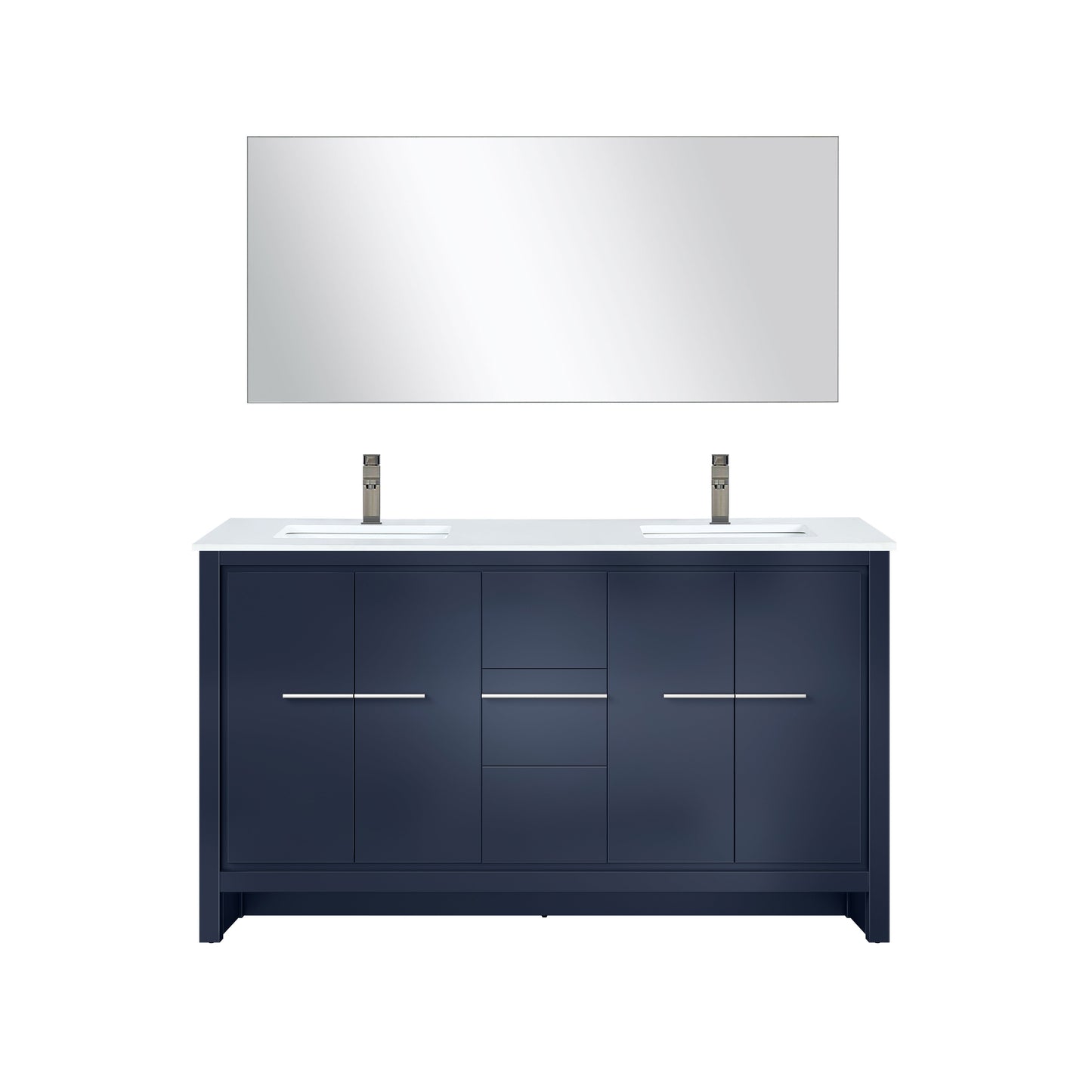 Lafarre 60 in W x 20 in D Navy Blue Double Bath Vanity