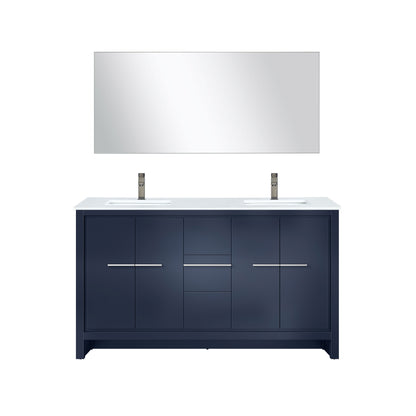 Lafarre 60 in W x 20 in D Navy Blue Double Bath Vanity