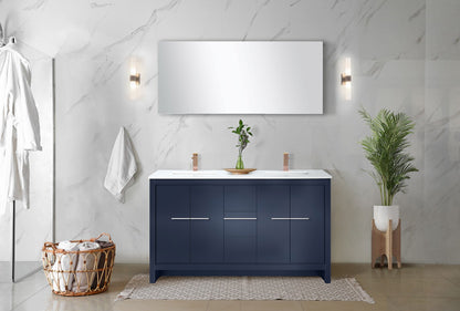 Lafarre 60 in W x 20 in D Navy Blue Double Bath Vanity
