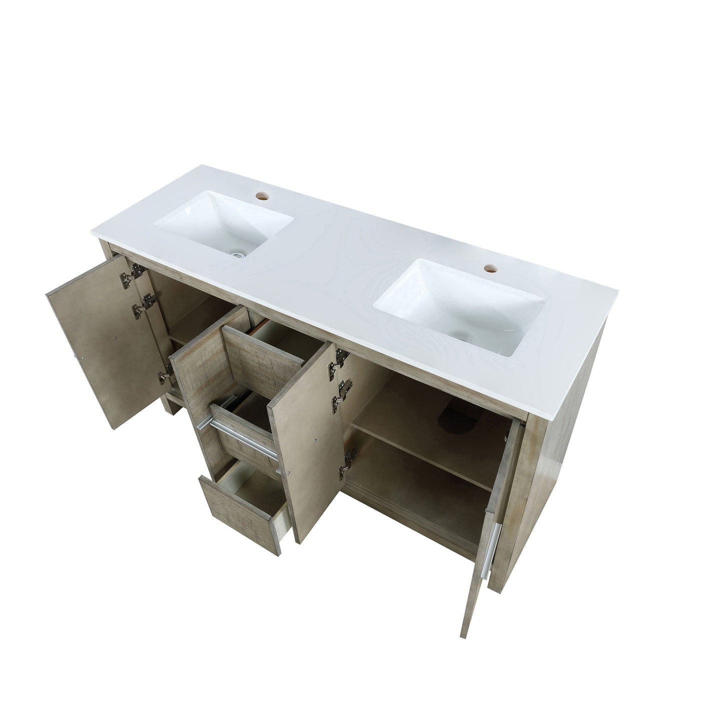 Lafarre 60 in W x 20 in D Rustic Acacia Double Bath Vanity