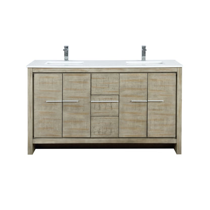 Lafarre 60 in W x 20 in D Rustic Acacia Double Bath Vanity