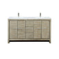 Lafarre 60 in W x 20 in D Rustic Acacia Double Bath Vanity