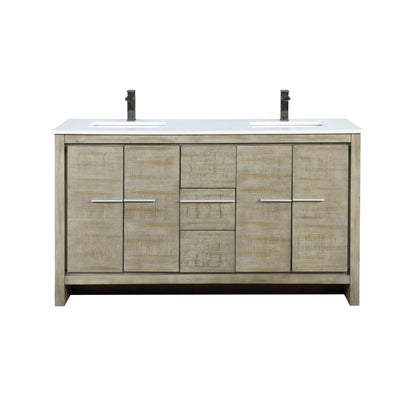 Lafarre 60 in W x 20 in D Rustic Acacia Double Bath Vanity