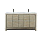 Lafarre 60 in W x 20 in D Rustic Acacia Double Bath Vanity