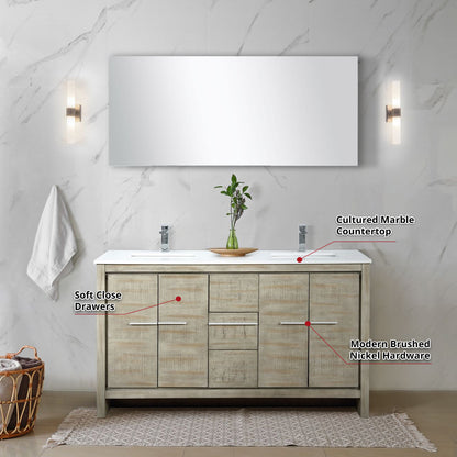Lafarre 60 in W x 20 in D Rustic Acacia Double Bath Vanity