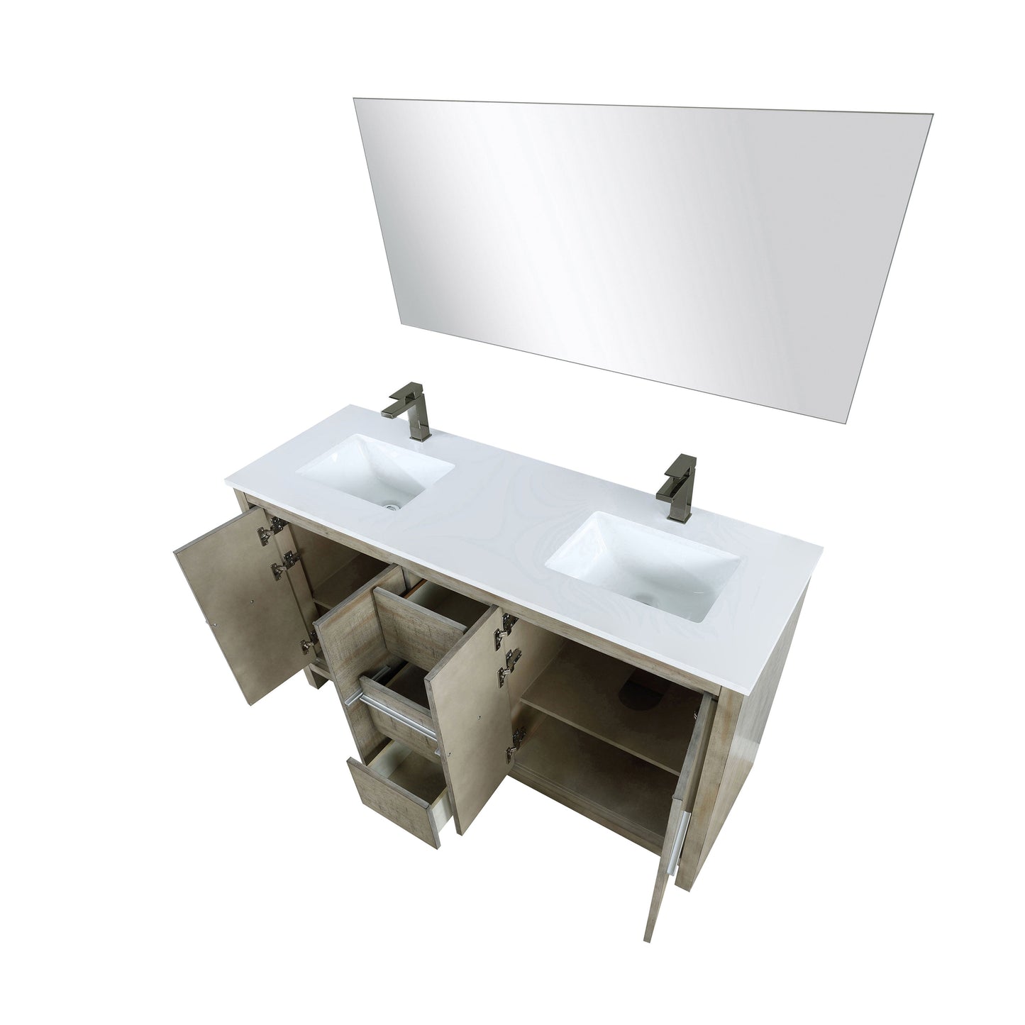 Lafarre 60 in W x 20 in D Rustic Acacia Double Bath Vanity