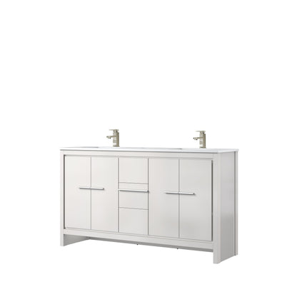 Lafarre 60 in W x 20 in D White Double Bath Vanity