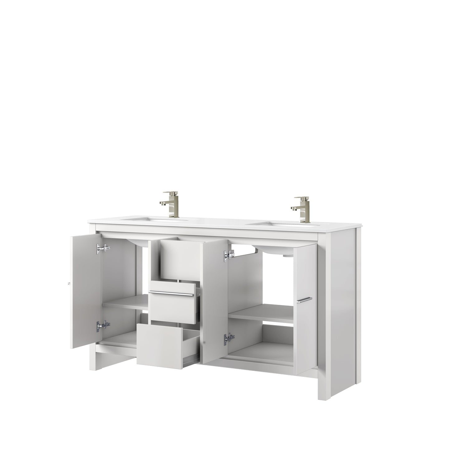 Lafarre 60 in W x 20 in D White Double Bath Vanity