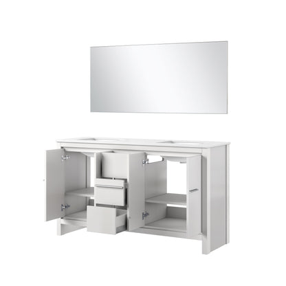 Lafarre 60 in W x 20 in D White Double Bath Vanity