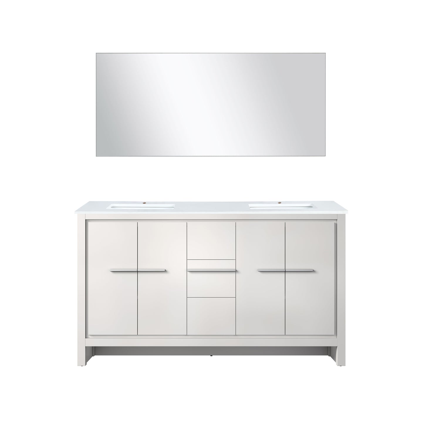 Lafarre 60 in W x 20 in D White Double Bath Vanity