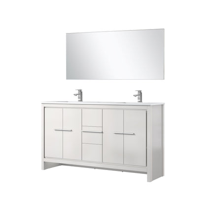 Lafarre 60 in W x 20 in D White Double Bath Vanity