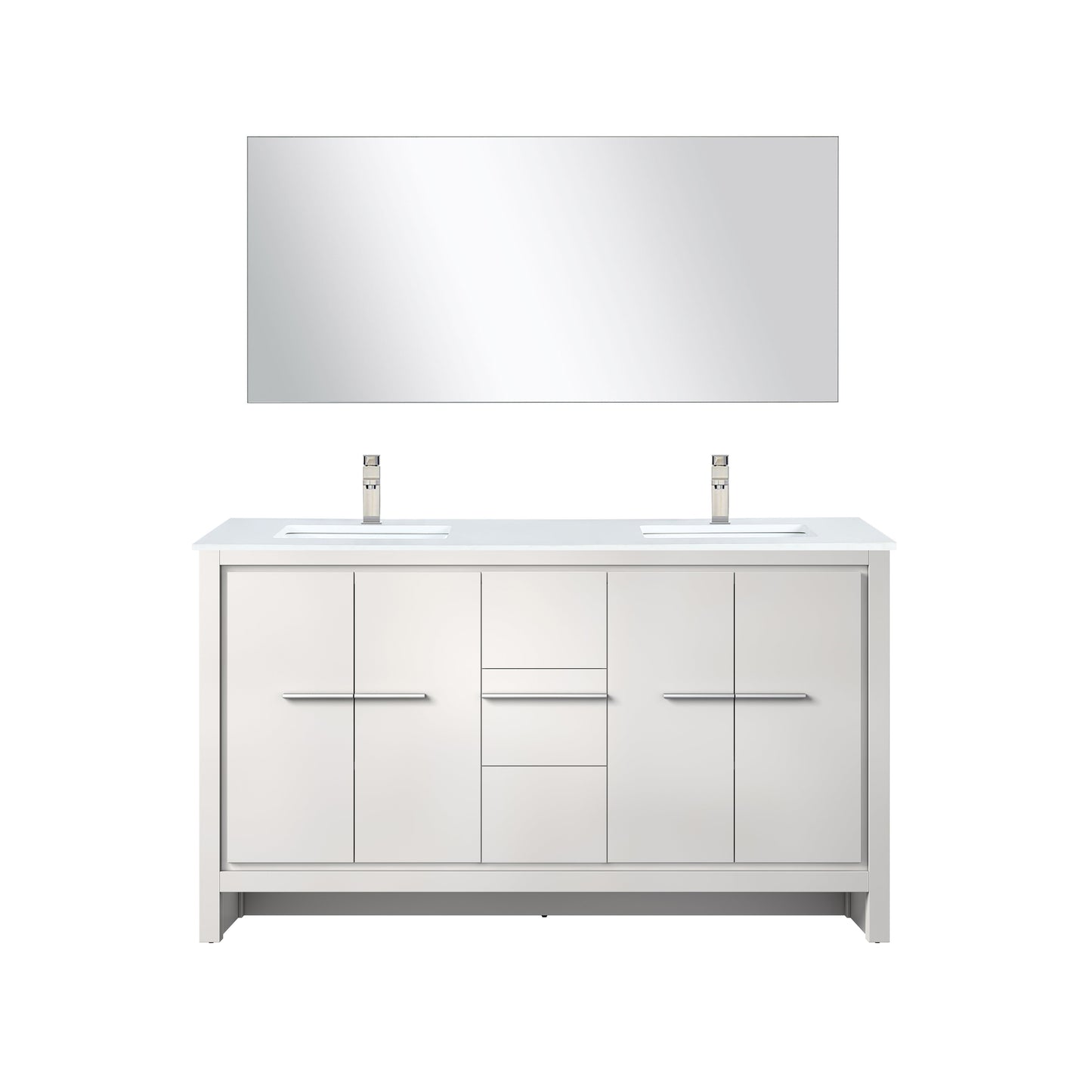 Lafarre 60 in W x 20 in D White Double Bath Vanity