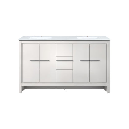 Lafarre 60 in W x 20 in D White Double Bath Vanity