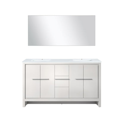 Lafarre 60 in W x 20 in D White Double Bath Vanity