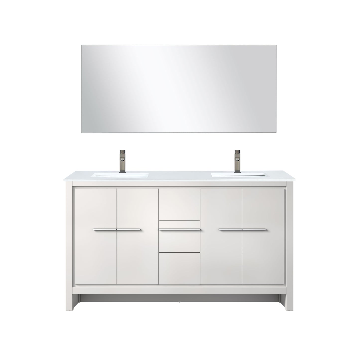 Lafarre 60 in W x 20 in D White Double Bath Vanity