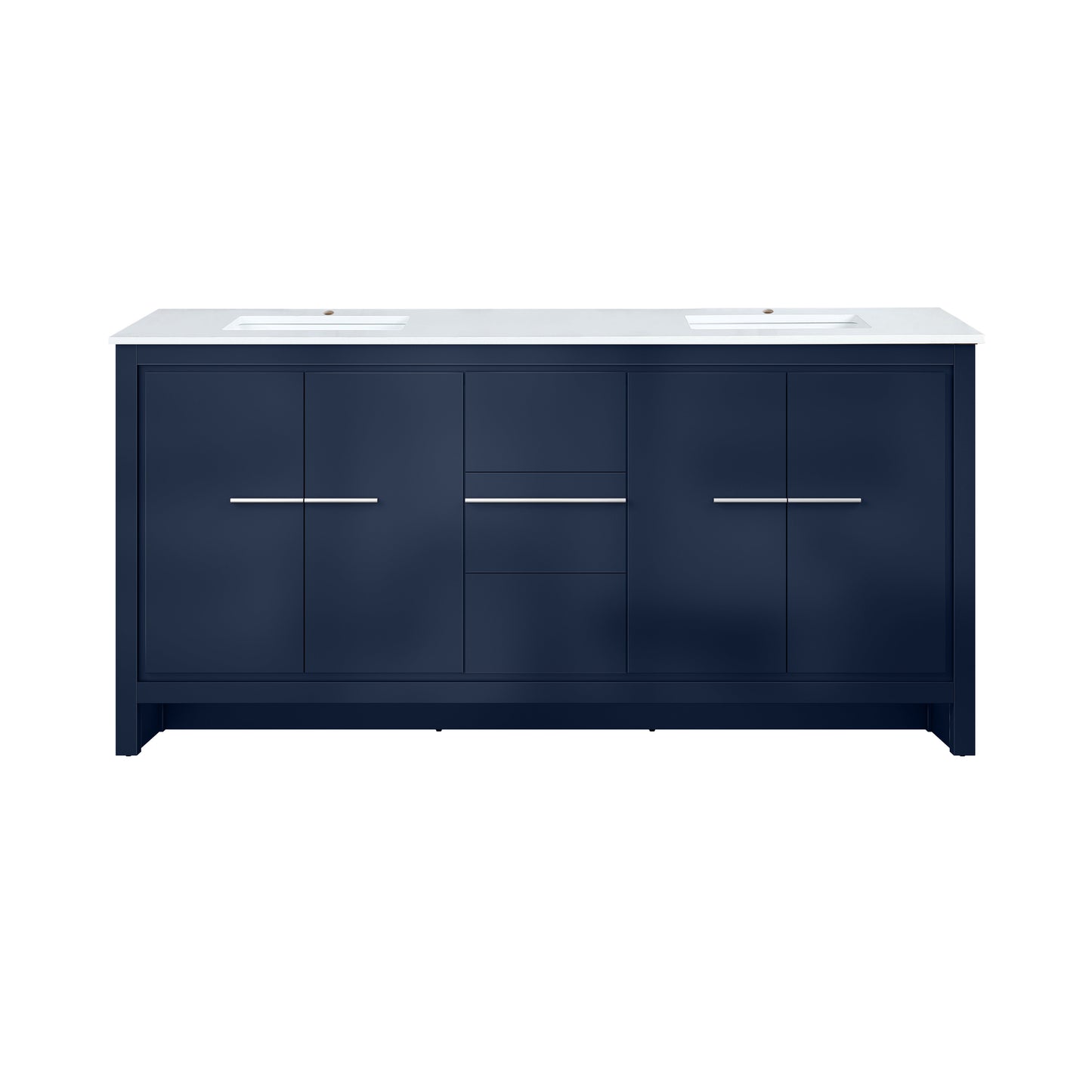 Lafarre 72 in W x 20 in D Navy Blue Double Bath Vanity