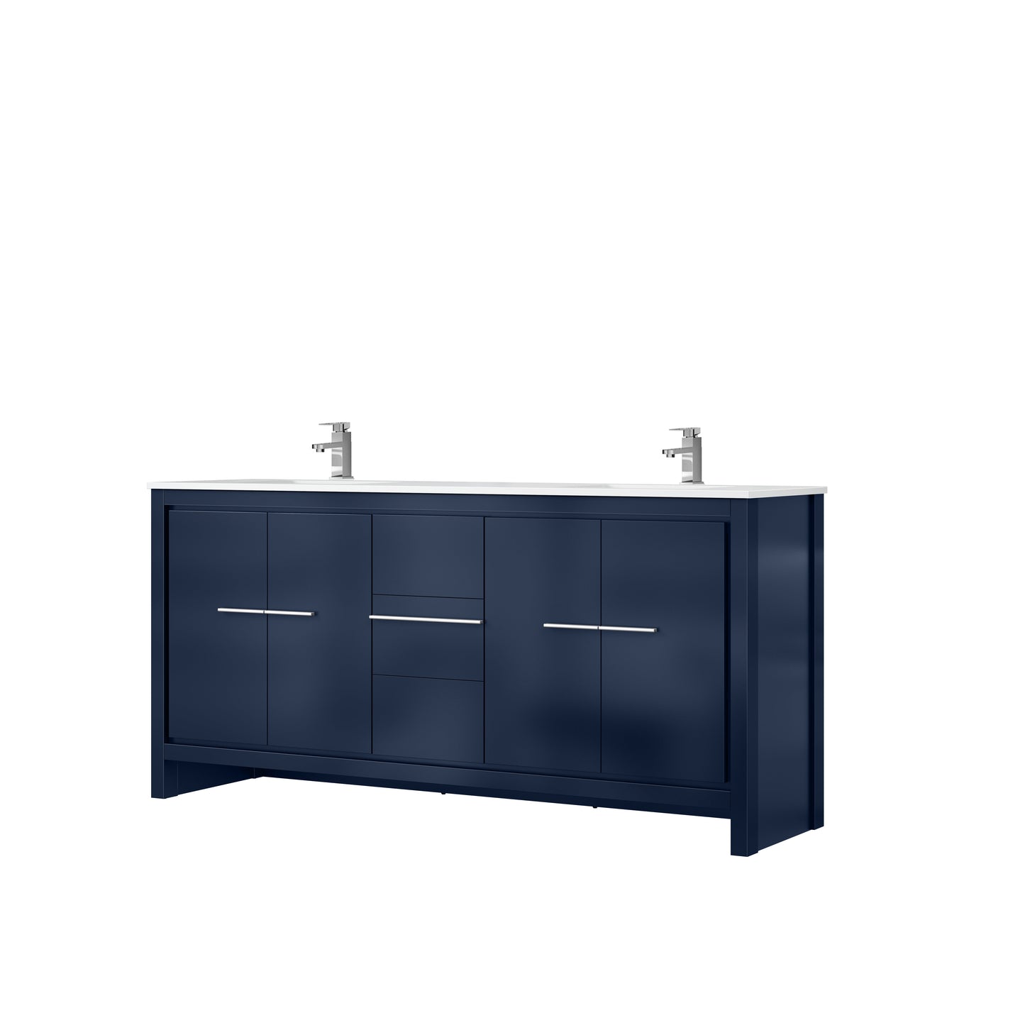 Lafarre 72 in W x 20 in D Navy Blue Double Bath Vanity