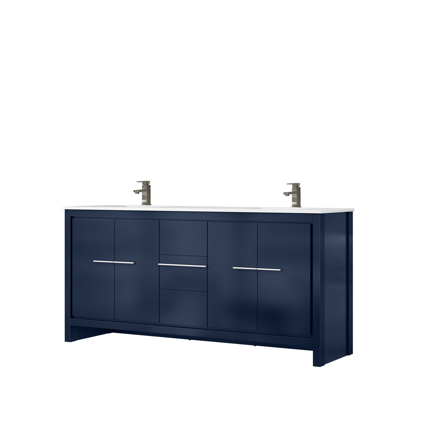 Lafarre 72 in W x 20 in D Navy Blue Double Bath Vanity