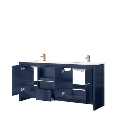 Lafarre 72 in W x 20 in D Navy Blue Double Bath Vanity