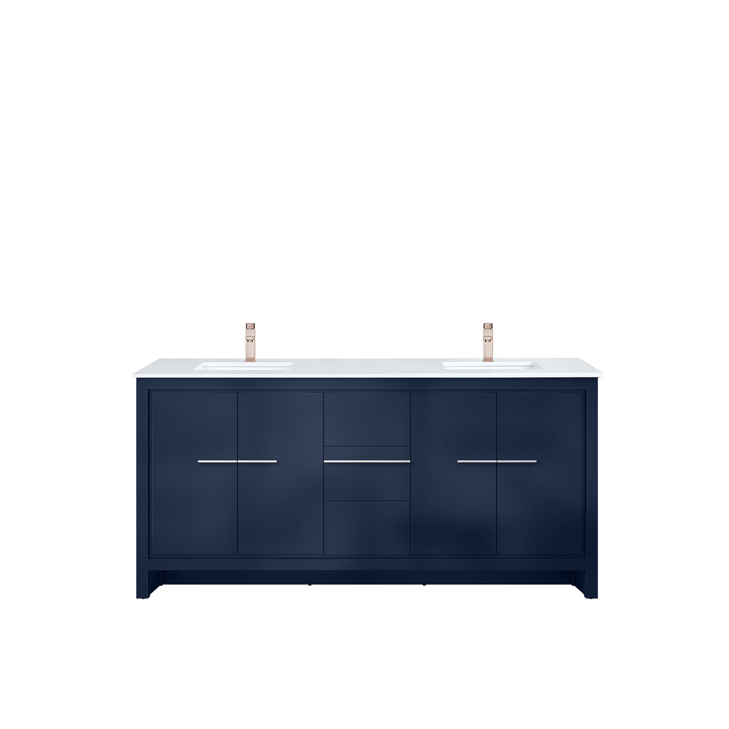 Lafarre 72 in W x 20 in D Navy Blue Double Bath Vanity