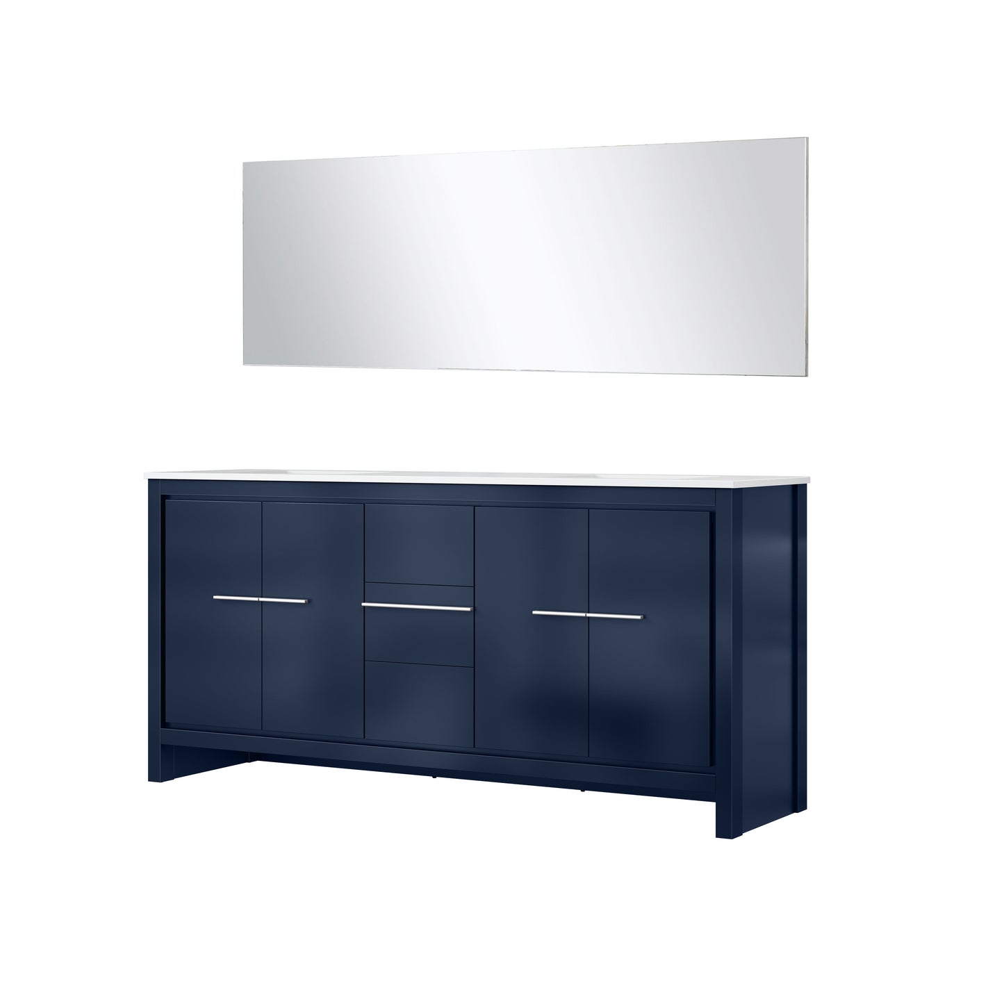 Lafarre 72 in W x 20 in D Navy Blue Double Bath Vanity