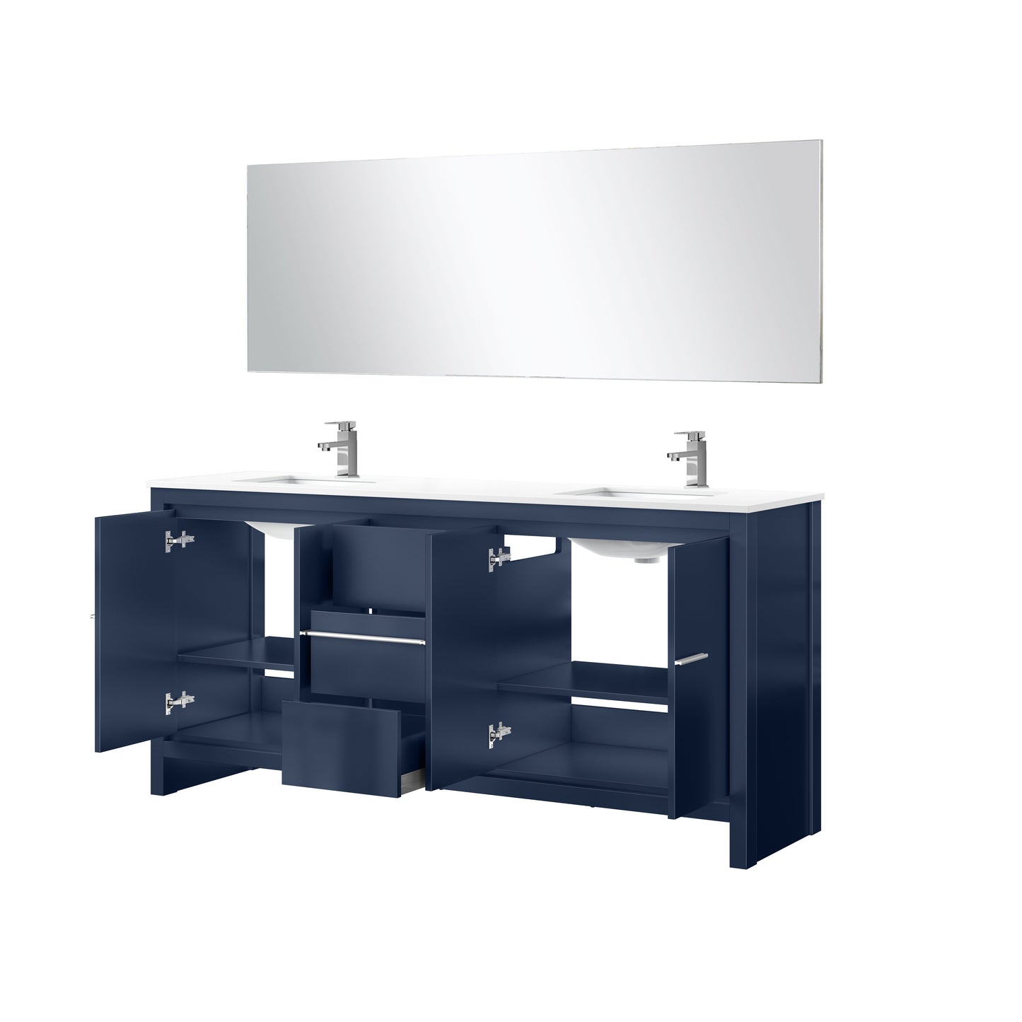 Lafarre 72 in W x 20 in D Navy Blue Double Bath Vanity