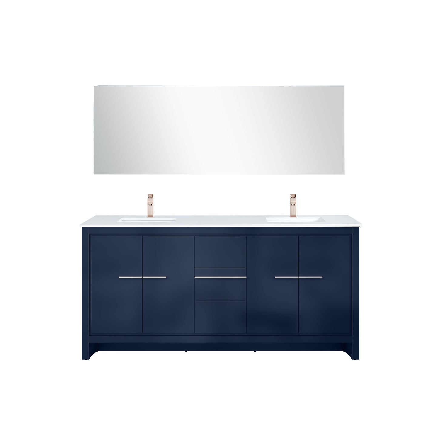 Lafarre 72 in W x 20 in D Navy Blue Double Bath Vanity