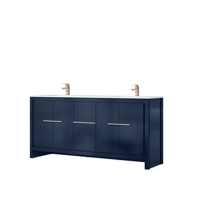 Lafarre 72 in W x 20 in D Navy Blue Double Bath Vanity