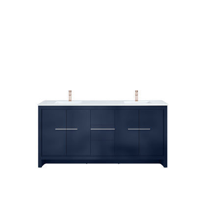 Lafarre 72 in W x 20 in D Navy Blue Double Bath Vanity